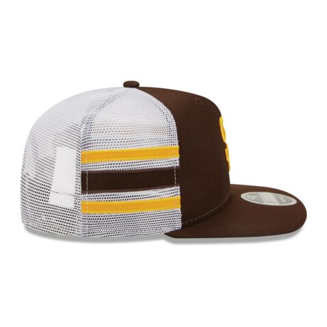 New Era 9Fifty San Diego Padres Stripe Official Team Colors Snapback Hat Limited Edition Right