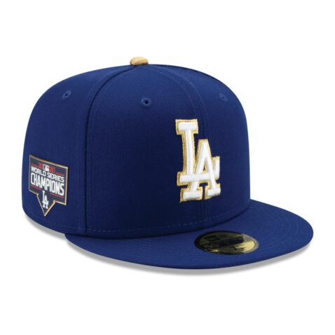 New Era 59Fifty Los Angeles Dodgers Gold Collection Champion Limited Edition Fitted Hat Front Left
