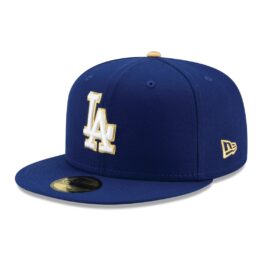 New Era 59Fifty Los Angeles Dodgers Gold Collection Champion Limited Edition Fitted Hat Front Right
