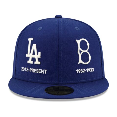 New Era 59Fifty Los Angeles Dodgers Logo Progression Dark Royal Limited Edition Fitted Hat Front