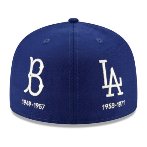 New Era 59Fifty Los Angeles Dodgers Logo Progression Dark Royal Limited Edition Fitted Hat Rear