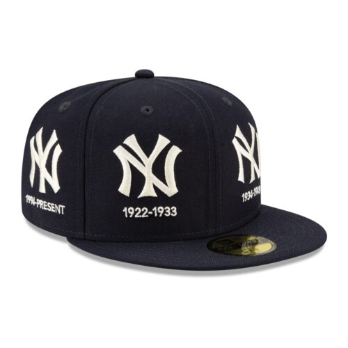 New Era 59Fifty New York Yankees Logo Progression Dark Navy Limited Edition Fitted Hat Front Left