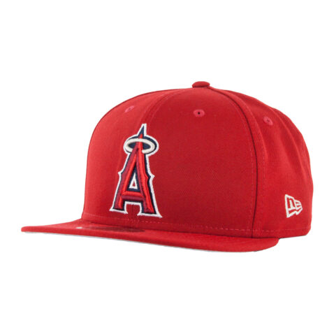 New Era Basic Los Angeles Angels Anaheim Snapback Hat Red Front Right
