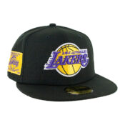 New Era Los Angeles Lakers Champion Banner BK Black Front Left