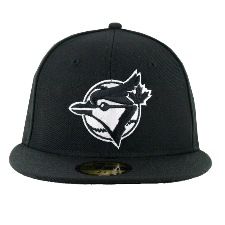 New Era Toronto Blue Jays Cooperstown 1993 Logo Black White 59Fifty Fitted Hat Front New Era Toronto Blue Jays Cooperstown 1993 Logo Black White 59Fifty Fitted Hat Front