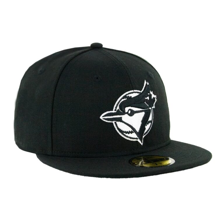 New Era Toronto Blue Jays Cooperstown 1993 Logo Black White 59Fifty Fitted Hat Right Front New Era Toronto Blue Jays Cooperstown 1993 Logo Black White 59Fifty Fitted Hat Right Front