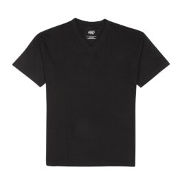 Shaka V Neck Plain T-Shirt Black