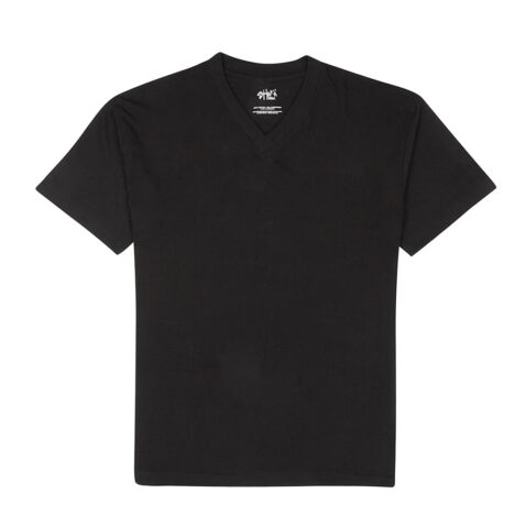 Shaka V - Neck Plain T - Shirt Black