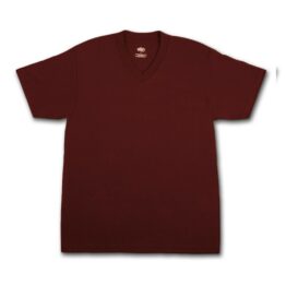 Shaka V Neck Plain T-Shirt Burgundy