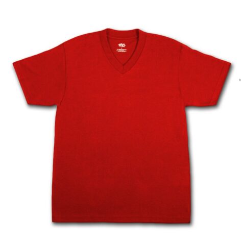 Shaka V - Neck Plain T - Shirt Red
