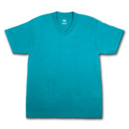 Shaka V Neck Plain T-Shirt Turquoise