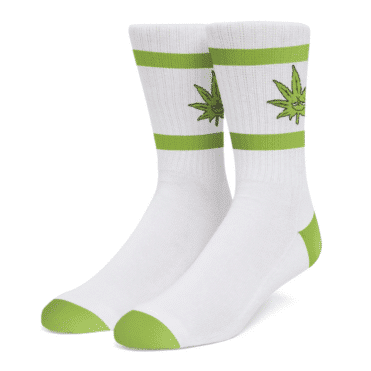 HUF Green Buddy Athletic Sock White