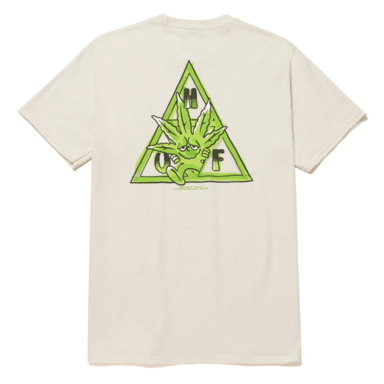 HUF Green Buddy Triangle T-Shirt Natural Rear