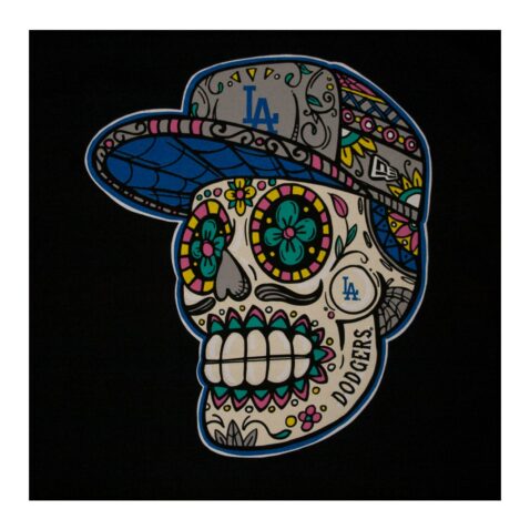 New Era Los Angeles Dodgers Headwear Hookup Sugar Skull T-Shirt Black Design