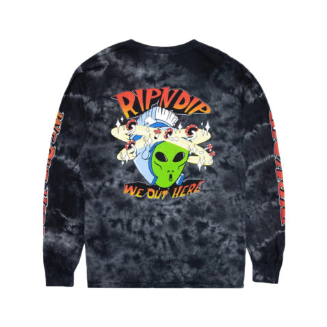 Ripndip Out Of This World Long Sleeve T-Shirt Black Lightning Wash Rear