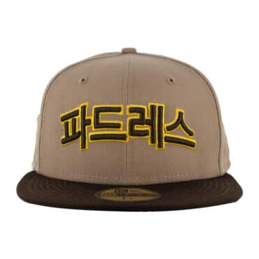 New Era 59Fifty San Diego Padres Hangul Alternate Two Tone Camel Tan Burnt Wood Brown Fitted Hat