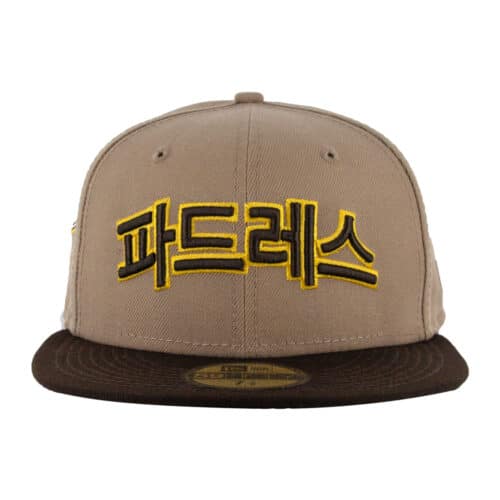 New Era 59Fifty San Diego Padres Hangul Alternate Two Tone Camel Tan Burnt Wood Brown Fitted Hat 1