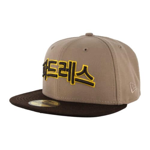 New Era 59Fifty San Diego Padres Hangul Alternate Two Tone Camel Tan Burnt Wood Brown Fitted Hat 2