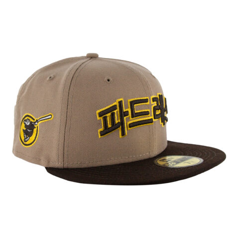 New Era 59Fifty San Diego Padres Hangul Alternate Two Tone Camel Tan Burnt Wood Brown Fitted Hat 3