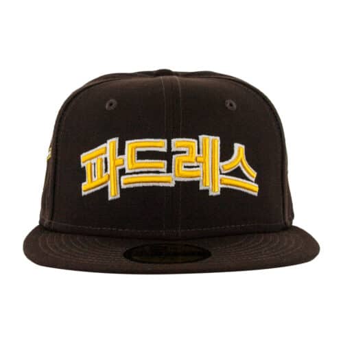 New Era 59Fifty San Diego Padres Hangul Burnt Wood Brown Gold White Fitted 1