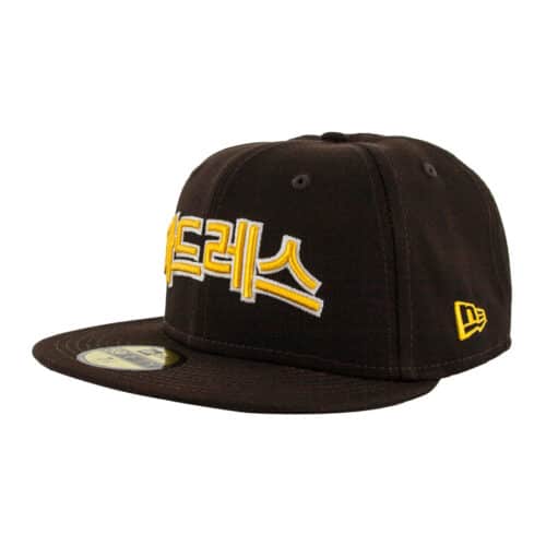 New Era 59Fifty San Diego Padres Hangul Burnt Wood Brown Gold White Fitted Hat 2