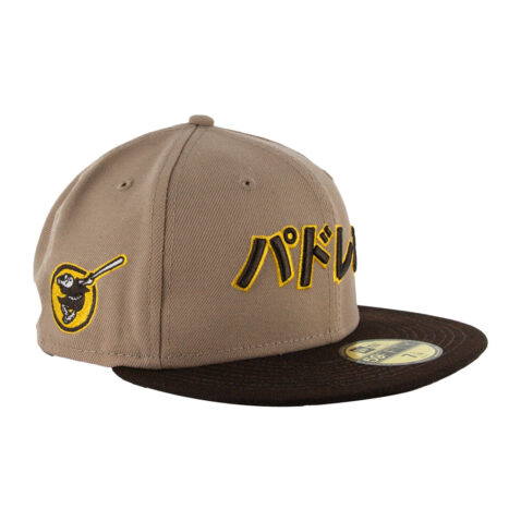 New Era 59Fifty San Diego Padres Katakana 2 Alternate Two Tone Camel Tan Burnt Wood Brown Fitted Hat 3