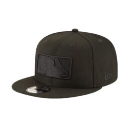 New Era 9Fifty Basic MLB Logo Blackout Snapback Hat Black Front Left