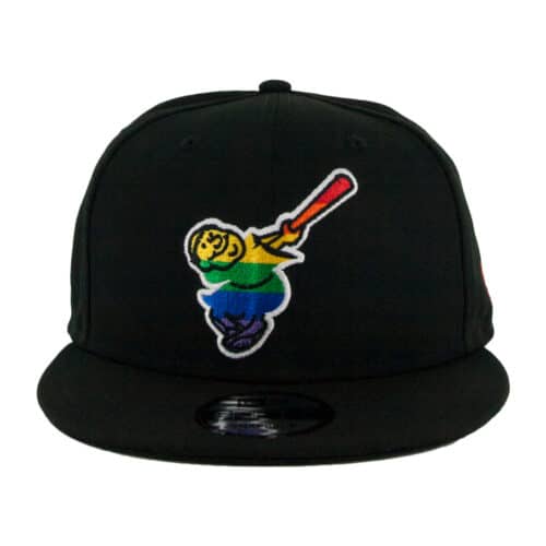 New Era 9Fifty San Diego Padres Friar Pride Black Rainbow Snapback Hat Front