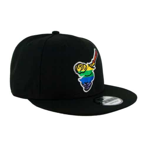 New Era 9Fifty San Diego Padres Friar Pride Black Rainbow Snapback Hat Front Left
