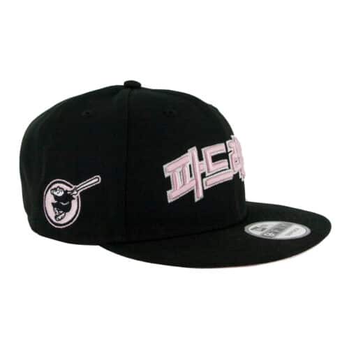 New Era 9Fifty San Diego Padres Hangul Black Pink Snapback Hat Front Left