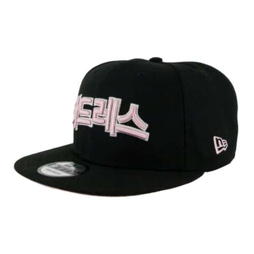 New Era 9Fifty San Diego Padres Hangul Black Pink Snapback Hat Front Right