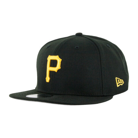 New Era Basic P Pirates Game Snapback Hat Black Front Right