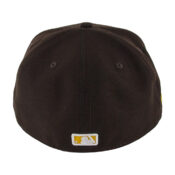 New Era x SD Hat Collectors 59Fifty San Diego Padres Katakana 2 Burnt Wood Brown Gold Fitted Hat Rear