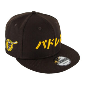 New Era x SD Hat Collectors 9Fifty San Diego Padres Katakana 2 Burnt Wood Brown Gold Snapback Hat