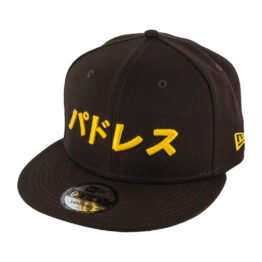 New Era x SD Hat Collectors 9Fifty San Diego Padres Katakana 2 Burnt Wood Brown Gold Snapback Hat