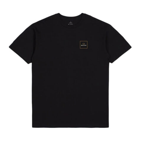 Brixton Alpha Square Short Sleeve T-Shirt Black Lemon Curry Front