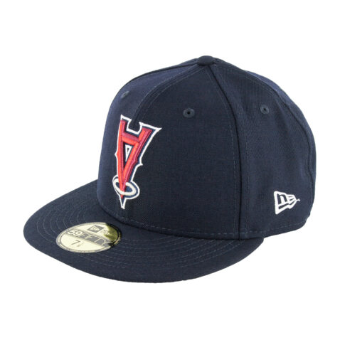 New Era 59Fifty Los Angeles Angels of Anaheim Upside Down Logo Red White Fitted Hat Front Right