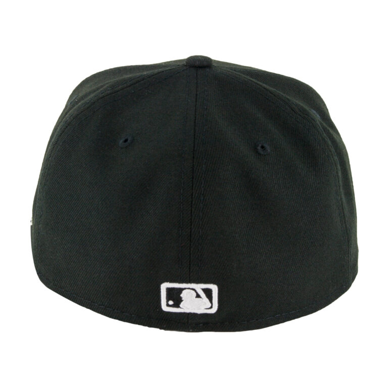 New Era 59Fifty San Diego Padres Black White Black Fitted Hat Rear New Era 59Fifty San Diego Padres Black White Black Fitted Hat Rear