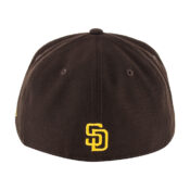 New Era 59Fifty San Diego Padres Switch Burnt Wood Brown Gold Hat Front Right