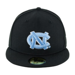 New Era 59Fifty University Of North Carolina UNC Tar Heels Black Blue White Fitted Hat