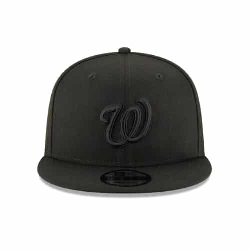 New Era 9Fifty Basic Washington Nationals Blackout Black Snapback Hat Front