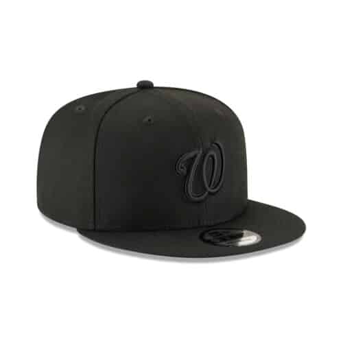 New Era 9Fifty Basic Washington Nationals Blackout Black Snapback Hat Front Right