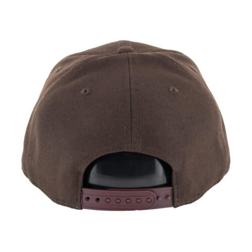 New Era 9Fifty San Diego Padres Upside Down Logo Burnt Wood Brown Gold Adjustable Snapback Hat Rear