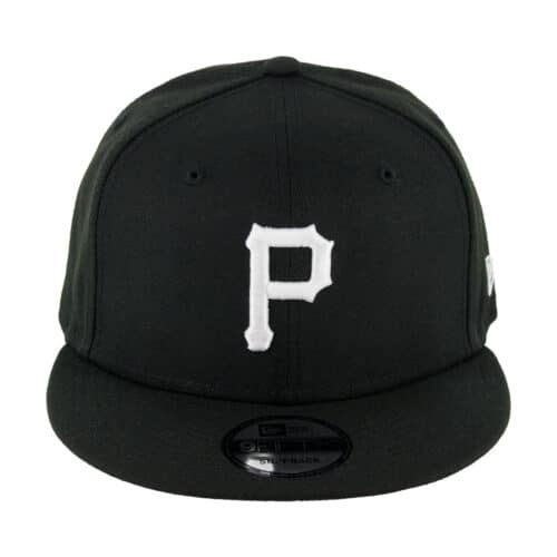 New Era Basic Pittsburgh Pirates Black White Snapback Hat Front