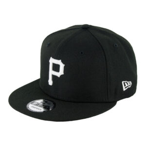 New Era Basic Pittsburgh Pirates Black White Snapback Hat Front Right
