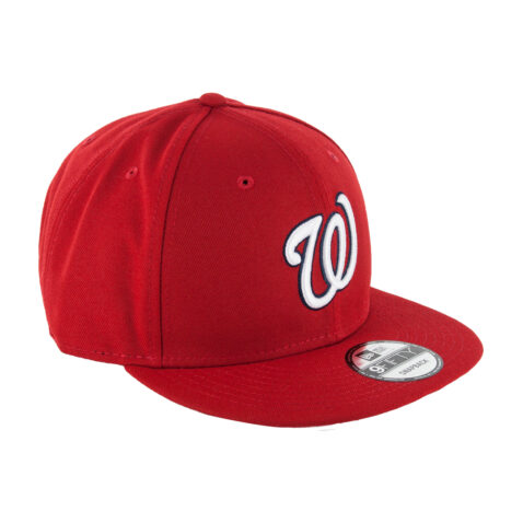 New Era Basic Washington Nationals Game Snapback Hat Red Front Left