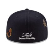 New Era x FELT 59Fifty New York Yankees Navy White Fitted Hat Limited Edition Rear