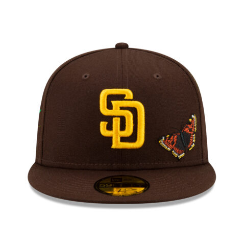 New Era x FELT 59Fifty San Diego Padres Brown Gold Fitted Hat Limited Edition Front