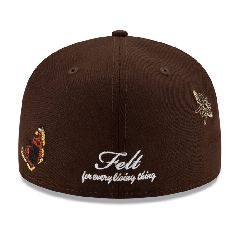 New Era x FELT 59Fifty San Diego Padres Brown Gold Fitted Hat Limited Edition Rear New Era x FELT 59Fifty San Diego Padres Brown Gold Fitted Hat Limited Edition Rear