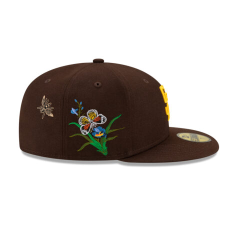 New Era x FELT 59Fifty San Diego Padres Brown Gold Fitted Hat Limited Edition Right